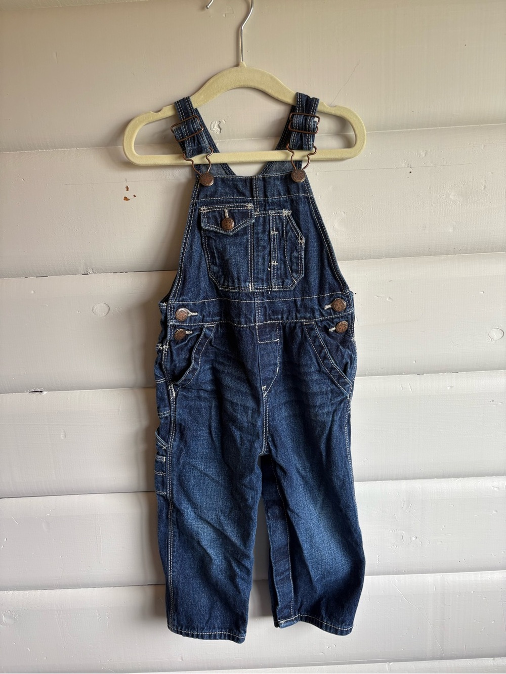 OshKosh B’gosh Vestbak Denim Overalls 24M Carpenter Utility Blue Jeans
